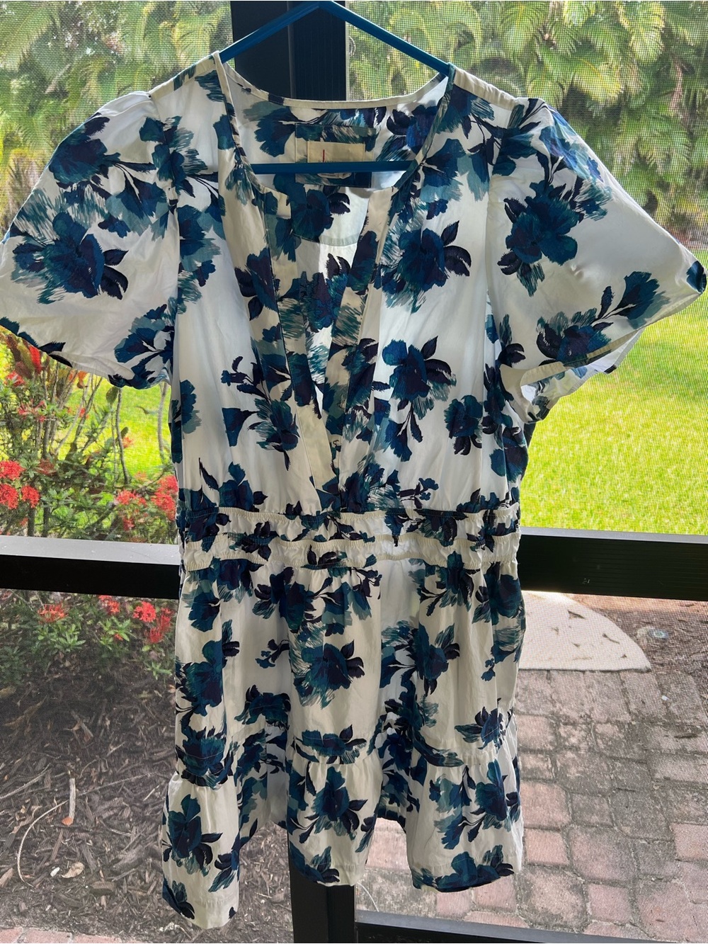 Somerset blue and white floral Mini Dress from Anthropologie size 2XL